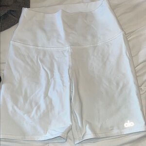 ALO Yoga White High-Rise Bike Shorts